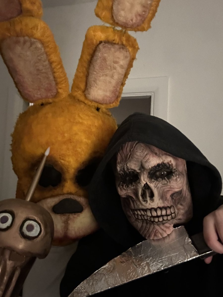 How we are currently answering the door! Happy Halloween everyone!x