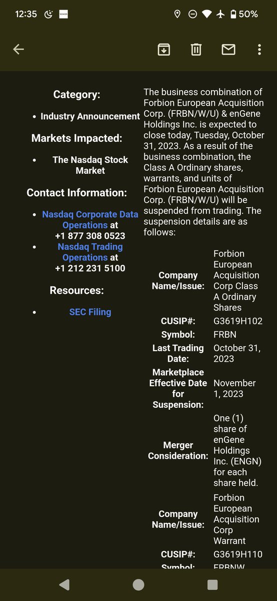 $FRBN looks like it's closed and changing ticker.