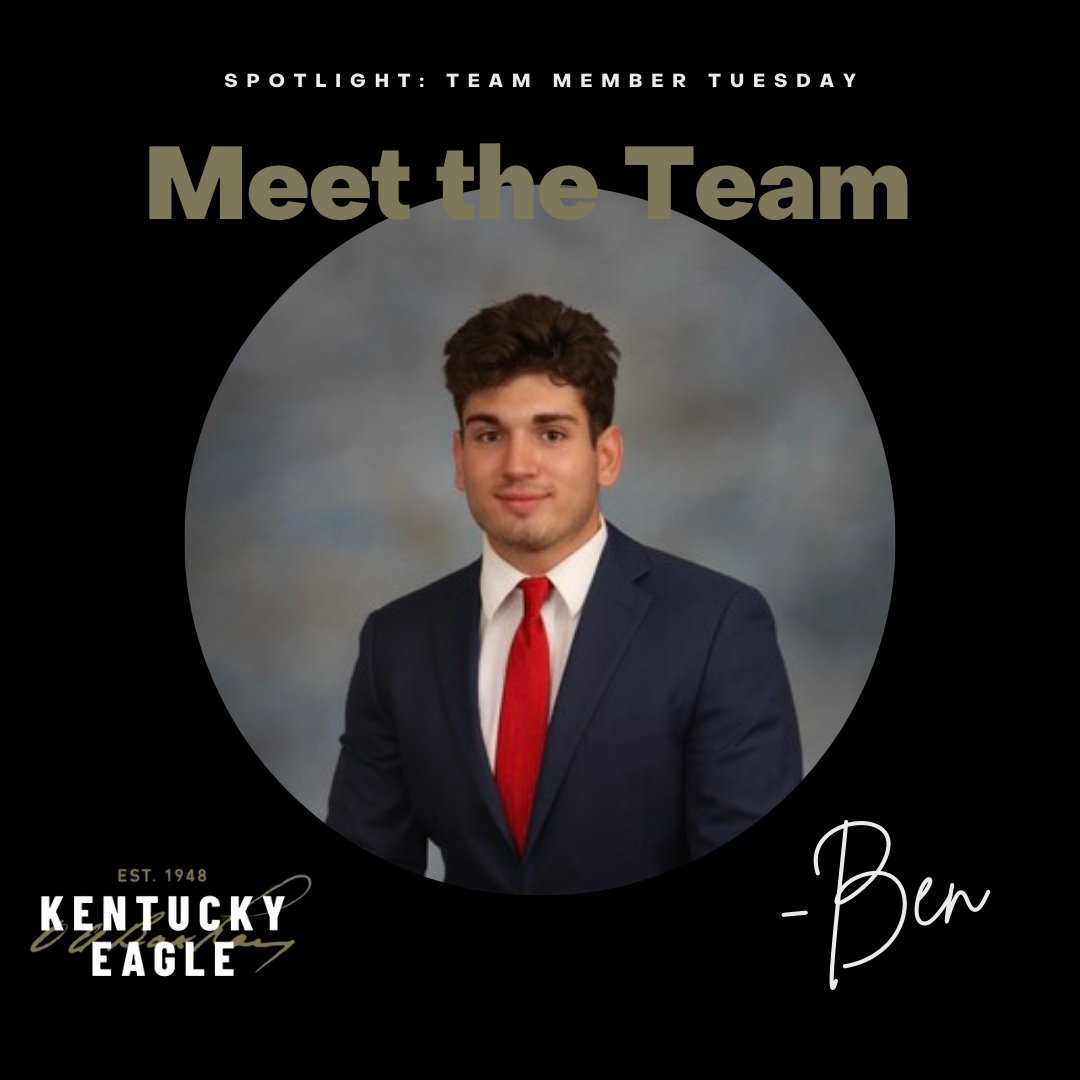 KYEagleInc's tweet image. We're wrapping up October Team Member Tuesday's with Ben Daumeyer! Ben is a Relief Sales Rep and has been with Kentucky Eagle for five months now. 🎃

#TeamMemberTuesday #TeamMember #SalesRep #Employee #EmployeeSpotlight #MeetTheTeam #GetToKnow #Tuesday #KentuckyEagle