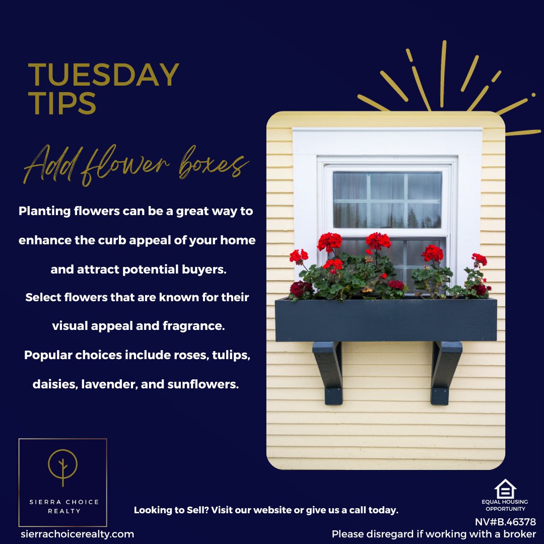 Flowers and plants are a great way to add visual appeal to your home! #sierrachoicerealty #tuesdaytips #northernnevadarealestate
