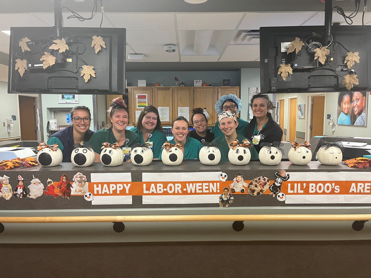 Happy 'Lab-or-ween' from our Labor and Delivery team. Stay safe tonight! 🎃 👻 🍁