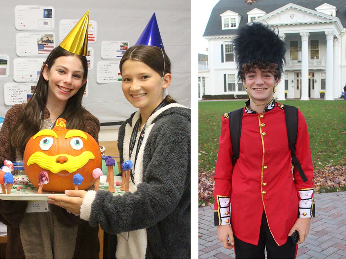 MorristownBeard's tweet photo. When your class is being taught by The Cat in the Hat or Medusa, and you see an inflatable polar bear sitting next to you in class, that can only mean one thing — it’s Halloween at #MoBeard!  Thanks to everyone who dressed up and showed so much spirit! https://t.co/BBlHtXFprp https://t.co/0nz65kG2nu