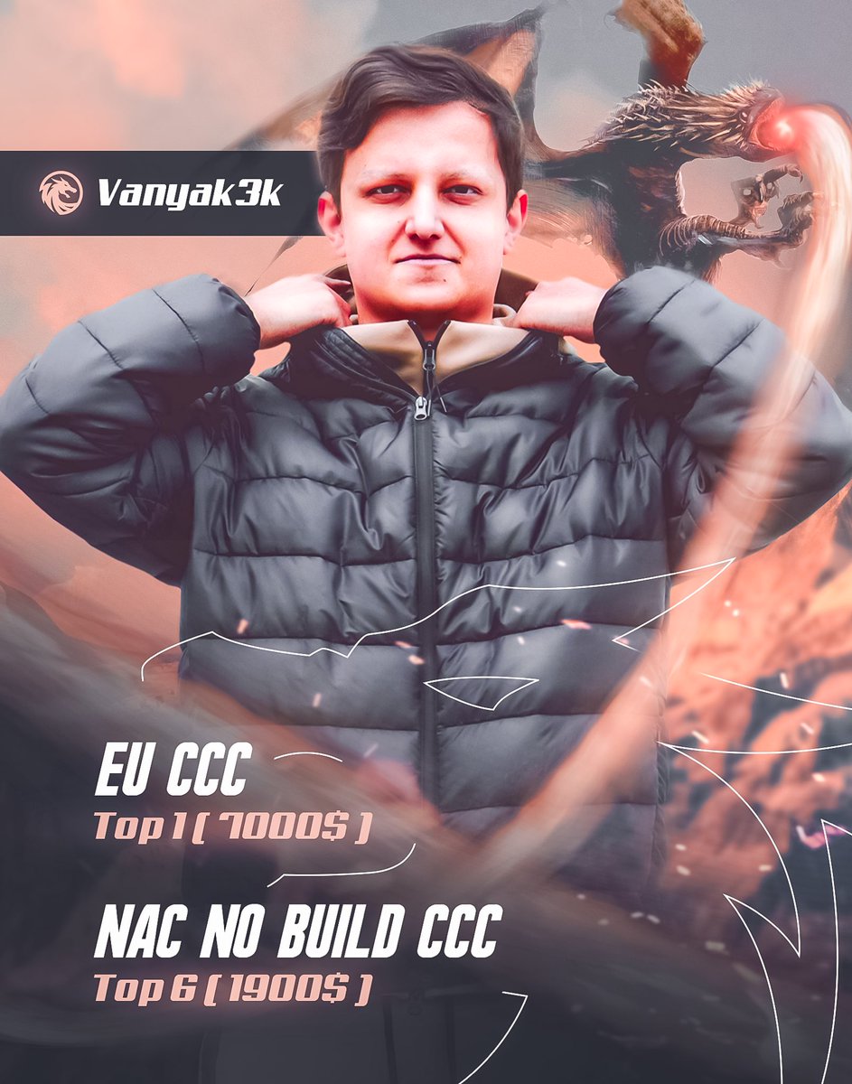 🐉 | Vanyak3k is conquering 

- EU CCC 

Top🥇: LND Vanyak3k ( $7000)

- NAC ZERO BUILD CCC

Top 6 : LND Vanyak3k ($1900)

#LNDSoaring