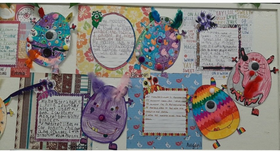 MissB_Polson's tweet photo. Our mobster creations and monster writing in Grade 2/3 were a success! @PolsonPark_LDSB https://t.co/7iJgL8dd9x