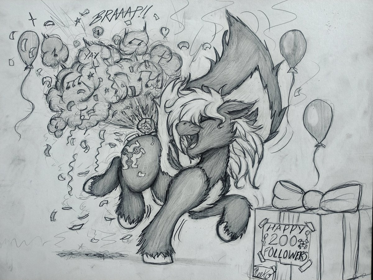 Birffday boi Reeks Celebrating the Best way he knows How!! 🎉
(I know... This art is old, from my 200follower milestone... But I freekin love how it came out, and I'm too busy to draw another xD))