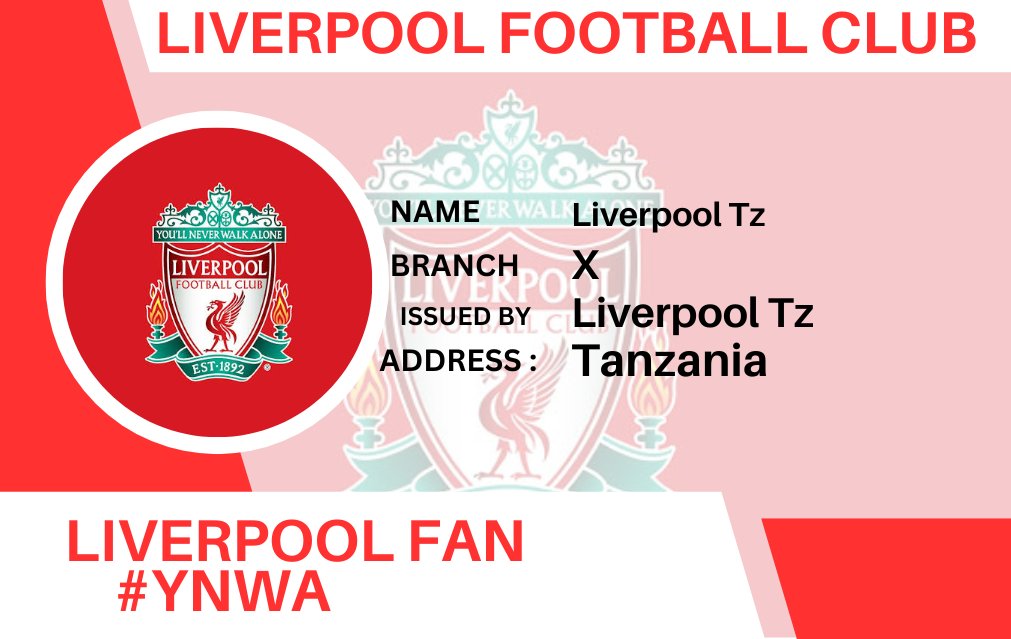 liverpooltnz's tweet photo. Kuelekea Mchezo wetu wa EFL tutakuwa na ugawaji wa ID kwa Mashabiki wa Liverpool Tz 

Vigezo: Retweet alafu tuma Taarifa zako (Majina yako matatu) Pamoja na picha yako ya Liverpool Moja DM) 
#YNWA #Thereds https://t.co/XQX3XC6hYp