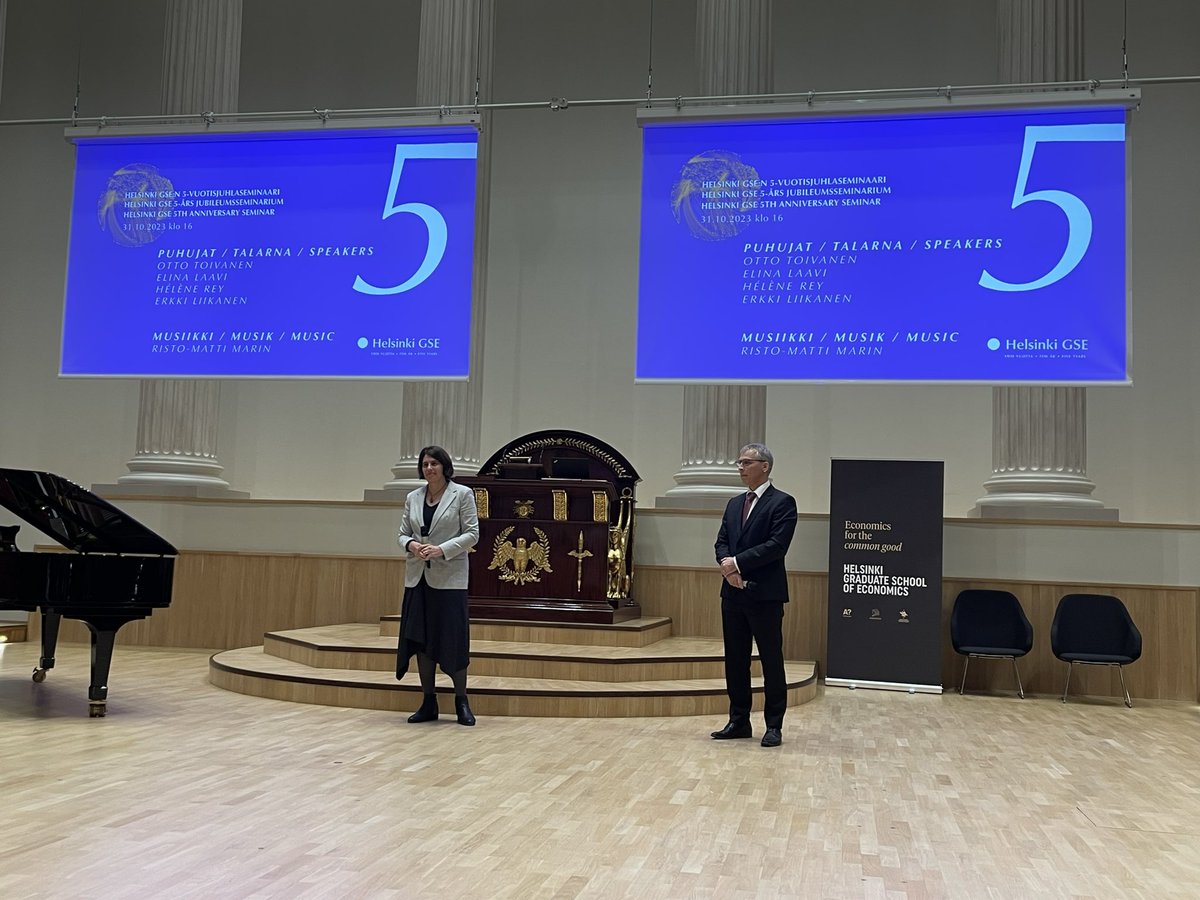 Lämpimät onnittelut <a href="/HelsinkiGSE/">Helsinki GSE</a>. Lupaavat ensimmäiset 5 vuotta. Suomen hyvä panostaa jatkossakin taloustieteeseen - <a href="/helsinkiuni/">University of Helsinki</a> <a href="/AaltoUniversity/">Aalto University</a> <a href="/Hanken_fi/">Hanken School of Economics</a> yhteistyö tarjoaa siihen loistavan pohjan. #TKI tietoa päätöksenteon pohjaksi