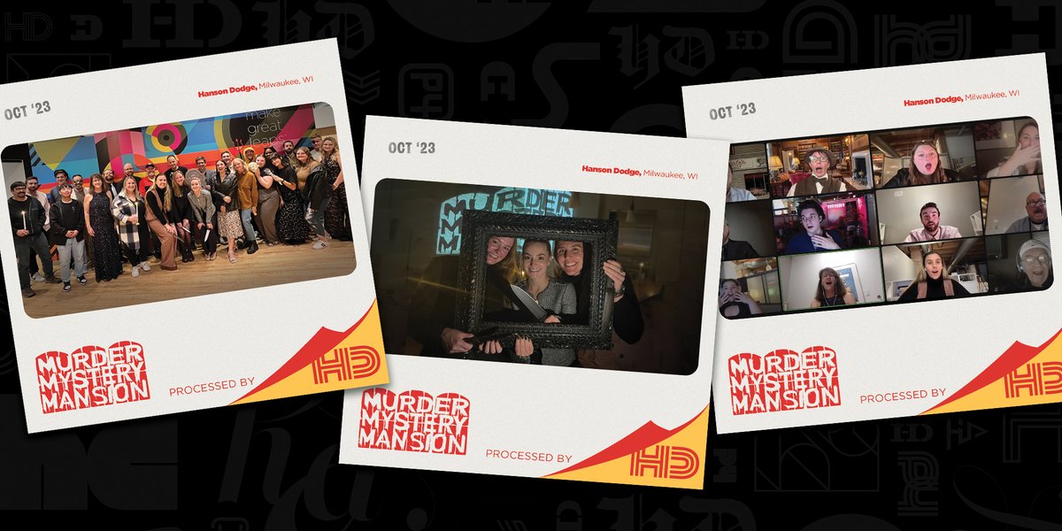 hansondodge's tweet photo. Our Murder Mystery Party was to die for. We found clues, interrogated each other, had snacks, and uncovered three murderers among us!

#hansondodge #hd #makegreatleaps #halloween #advertising #agency #agencylife #whodunit #murdermystery https://t.co/abFXYBx9sG