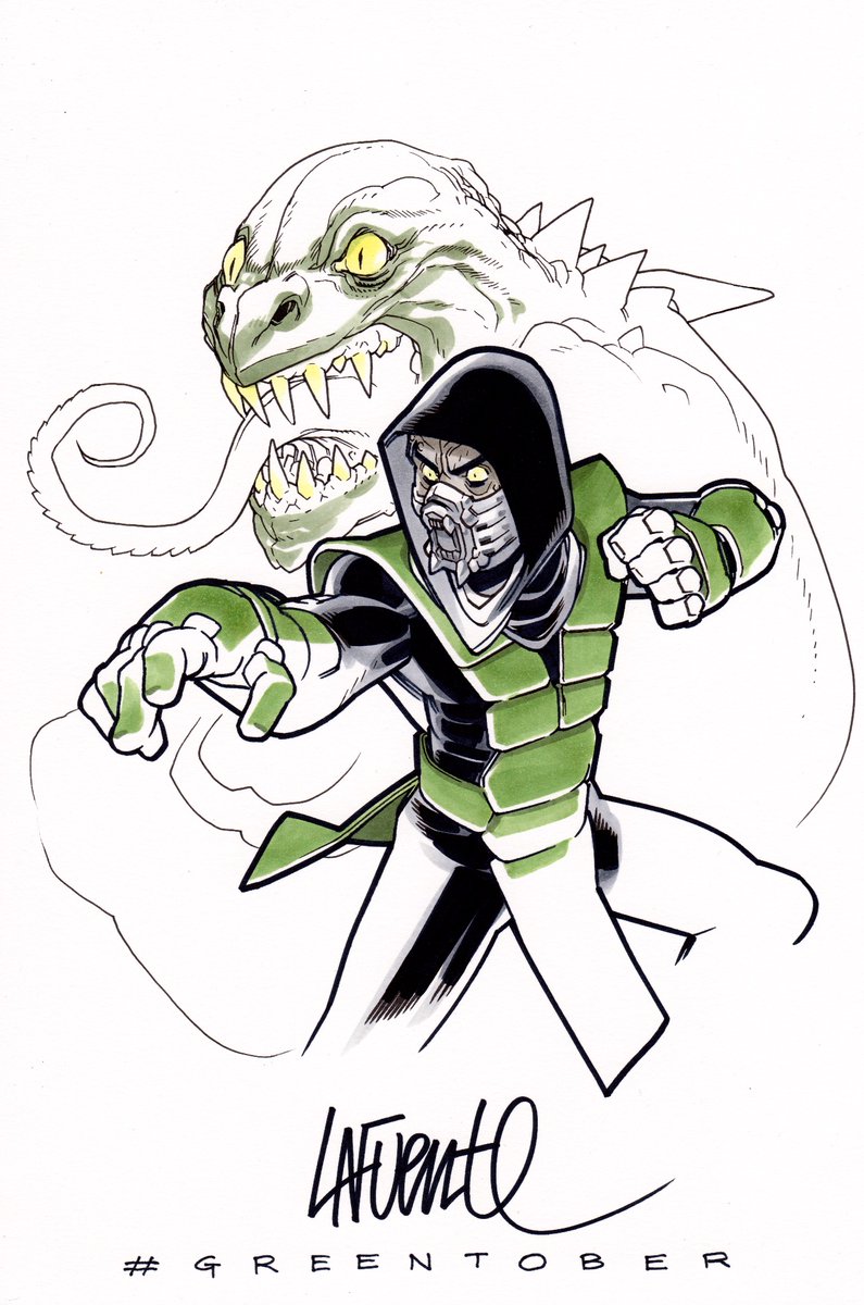 TGR_ComicArt's tweet photo. And... ❎ GREENTOBER DAY 31 ❎Reptile by @Lafuente_RIP
A4/ 11.5 x 16.5 inches in size. Ink + markers. SOLD!
Join us tomorrow for the final Greentober reveals: the cover of the upcoming book that will compile all the pieces, and also, a bonus original art piece by @FdoBlanco https://t.co/sE3TjKFd7S