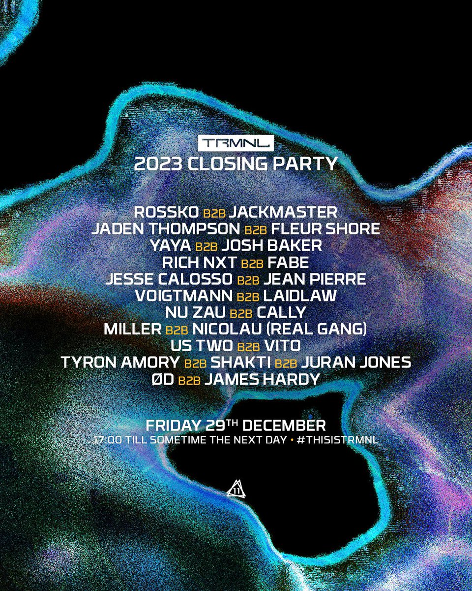It’s that time…TRMNL 2023 closing party.

We close off a year of raving with THE biggest party there is! 

23 DJs, back 2 back, 12 hours +

Friday 29th December. 5pm till sometime the next day. 

Tickets on sale now via skiddle! skiddle.com/e/36732629

#thisisTRMNL