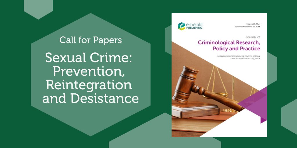 Emerald Healthier Lives (@emeraldhsc) on Twitter photo 📢 #CallforPapers in #JCRPP! #SI: bridging the gap between strength-based social science theories and addressing sexual crimes. Guest editors <a href="/LPVinter/">Dr Luke P Vinter</a>, <a href="/kirstyteague/">kirsty teague</a> seek research connecting theory, policy, practice with early career contributors. Submit👉bit.ly/45tvJOJ 📢 #CallforPapers in #JCRPP! #SI: bridging the gap between strength-based social science theories and addressing sexual crimes. Guest editors <a href="/LPVinter/">Dr Luke P Vinter</a>, <a href="/kirstyteague/">kirsty teague</a> seek research connecting theory, policy, practice with early career contributors. Submit👉bit.ly/45tvJOJ