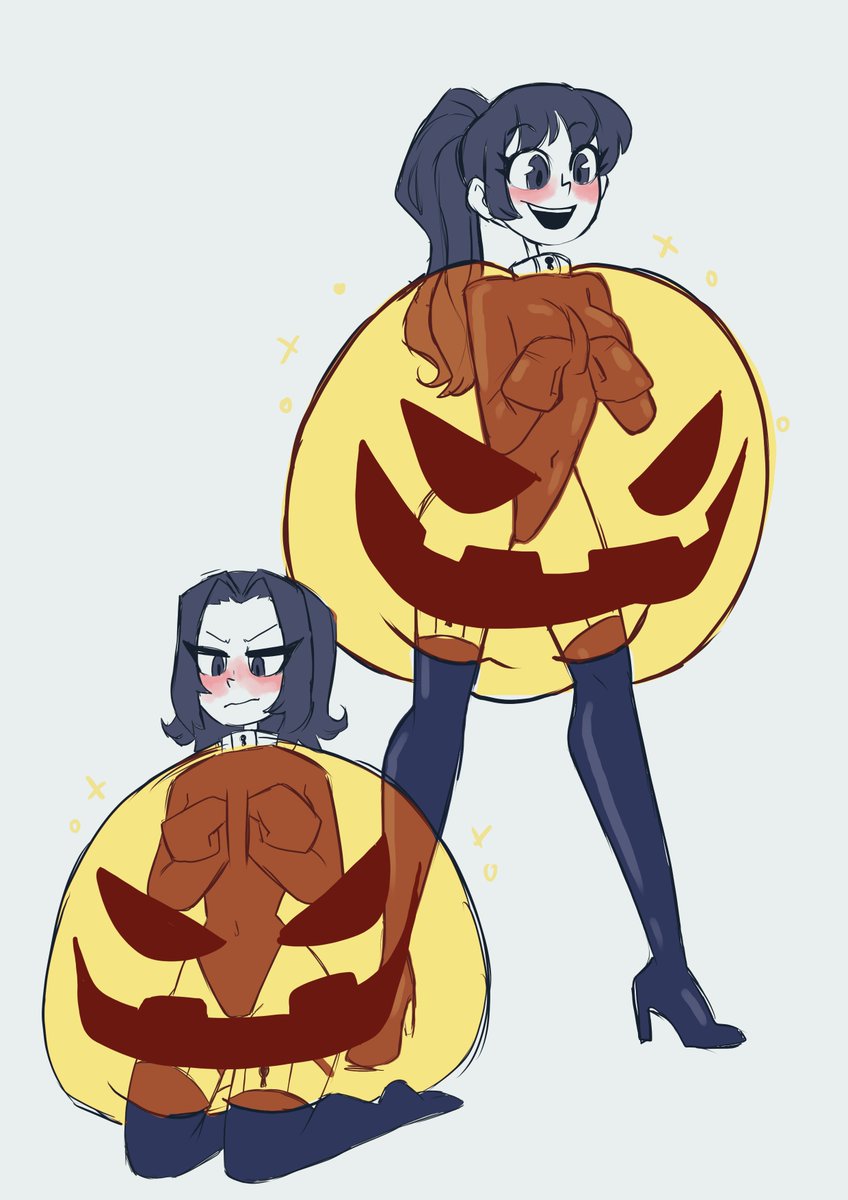 Pumpkin Suits -- sometimes, Daedalus Labs helps test products for other organizations. Nina and Dr. Rosalind were helpful enough to test these new pumpkin suits just in time!

Guest art by an anonymous artist (commission)