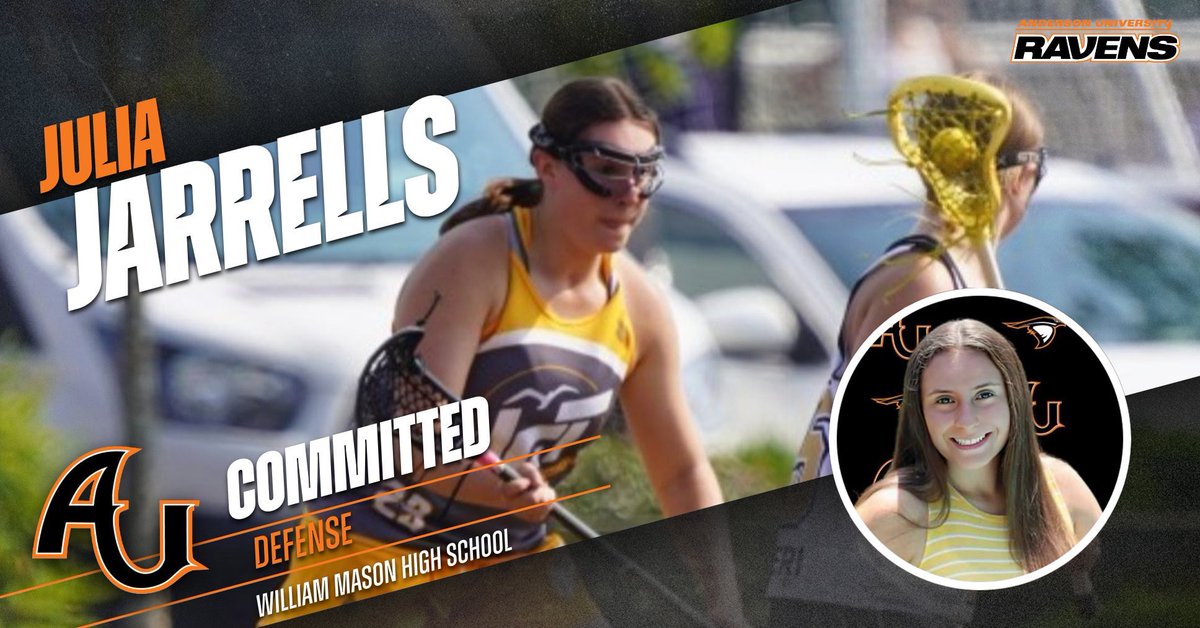 AURavensWLax's tweet photo. Anderson University is extremely excited to welcome Julia Jarrells to our school and lacrosse team. Julia is an outstanding defense-women, excellent student, and an accomplished musician. GBGR https://t.co/xSXI3mfh7t