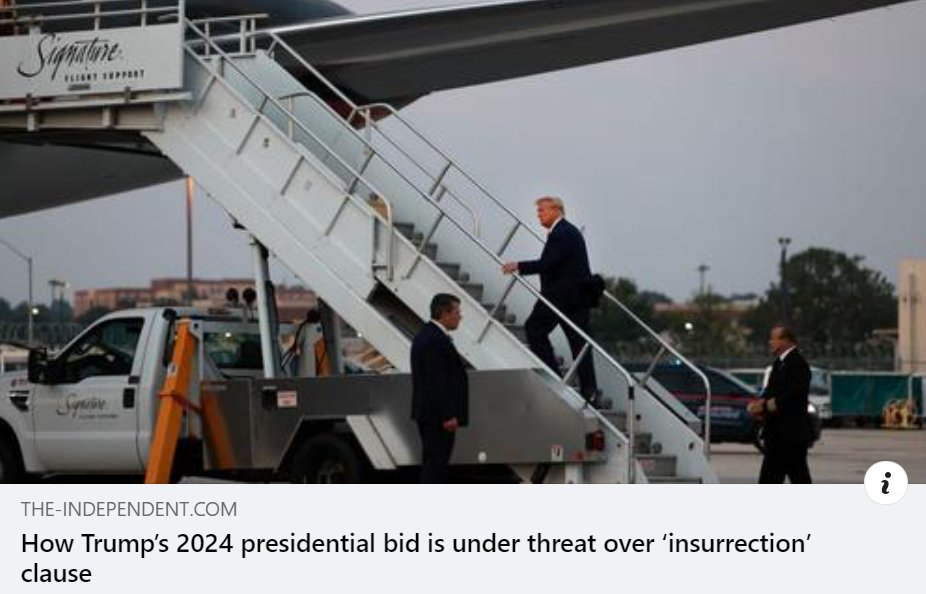 The de facto leader of the Republican Party is an insurrectionist.

Fortunately for our democracy, the U.S. Constitution bars Trump from running for any future office after his multiple attempts to overturn the 2020 election. #TrumpIsDisqualified
ow.ly/OIgn50Q2NaF