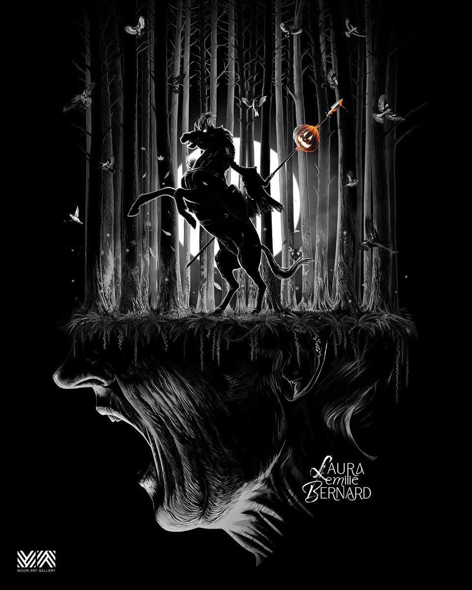 berndraw's tweet photo. I’m very proud to release today my *first* official painting
🗡️ The Legend of Sleepy Hollow🗡️for @themoorartgallery, 
carefully crafted for their literature collection 📖 

Happy Halloween 🎃🖤 https://t.co/WVveLr8NSx
