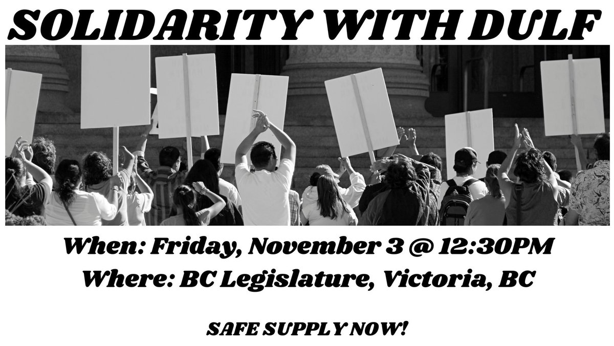 🚩 'Victoria' DULF Solidarity Action Please join us at the BC Legislature to stand in solidarity with DULF. Same day, same time, on Lkwungen territory. ✏️ Join the Victoria DULF Solidarity mailing list: forms.gle/8e1Y1MeMPzGc2B… 📌 FB Event: facebook.com/events/3411970…