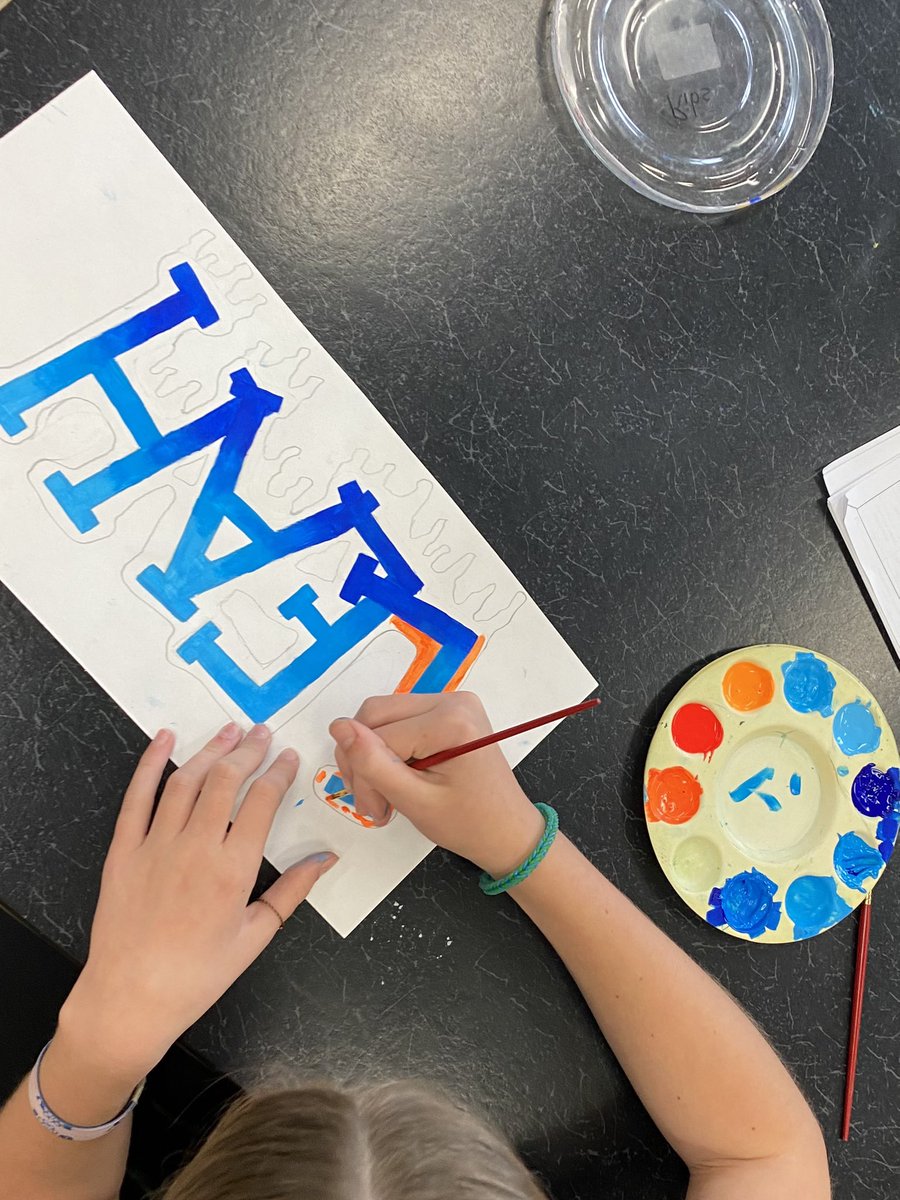 WMS 7th grade rotation classes working hard on their graffiti letter name project