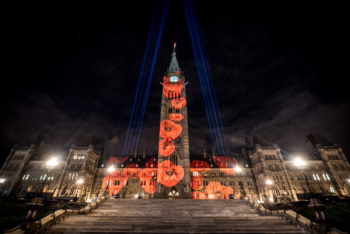 RoyalCdnLegion's tweet photo. Have you gone to see the Poppy Drop light display on Parliament Hill’s Peace Tower yet? There’s still time to catch the amazing display that honours Canada’s fallen. The light display will run until November 11th. 

If you’ve been in attendance, tell us in the comments! https://t.co/LjDIJUDEu2