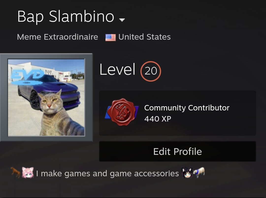 All the love and community awards my Golf Gang workshop mod got (still the most popular and most subscribed mod of all time for Golf Gang!) has earned me this kickass Steam badge 🥰🐢 thanks, everyone!