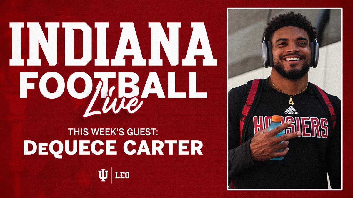 Indiana Football (@indianafootball) on Twitter photo Live at 7:00p with <a href="/RhettNFL/">Rhett Lewis</a>.
Special guest: <a href="/DeQuece_Carter/">Dequece Carter</a>.
📱📷: youtube.com/@IUAthletics Live at 7:00p with <a href="/RhettNFL/">Rhett Lewis</a>.
Special guest: <a href="/DeQuece_Carter/">Dequece Carter</a>.
📱📷: youtube.com/@IUAthletics