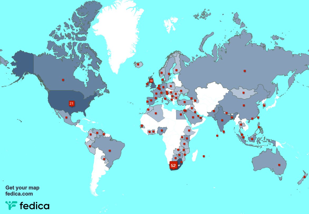 I have 1 new followers from USA 🇺🇸 last week. See fedica.com/!Wilddog_ZA