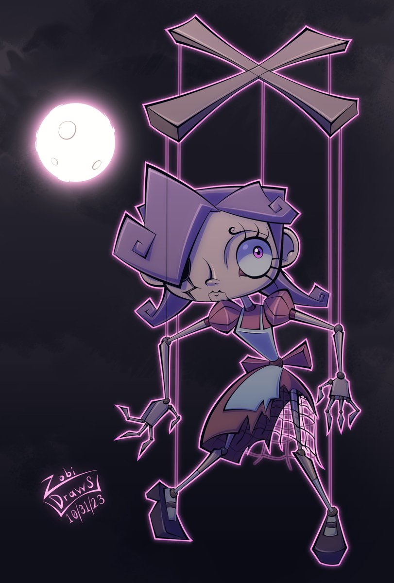 Zobi_Draws's tweet image. Happy Halloween lads!! 🧡

Honestly I can&apos;t think of anything more scary than rummaging through my old college sketchbooks and resurrecting some dead OCs. Making her first debut online (after many years of me not drawing her..💀) everyone give a warm welcome to Mari O&apos;nette!