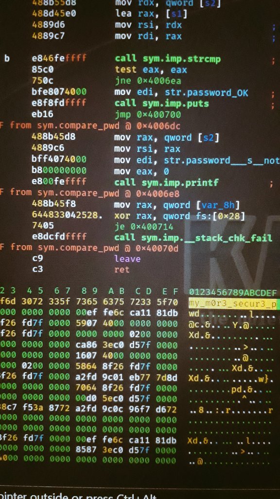 _Ros3y's tweet image. Day 18/30, working on Reversing ELF room on TryHackMe. There&apos;s a lot of hex🤣. I was using radare2 to analyze the binary and find the hidden password.

@Kat_goretti @NoahParagon 
#CyberSecurity #reversengineering