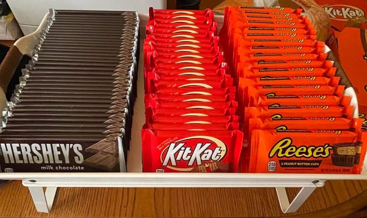 Got the good stuff to give out this year. I predict all the Reese's will be taken and a lot of Hershey's will be left.