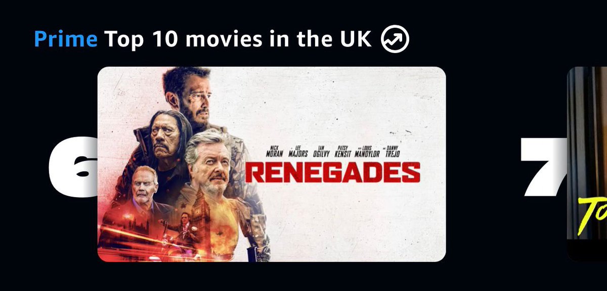 My latest film RENEGADES @ShogunFilms is currently #6 on the @primevideouk chart - please give it a watch & let me know what you think? I had a great time making it with Lee Majors, Danny Trejo et al! BM