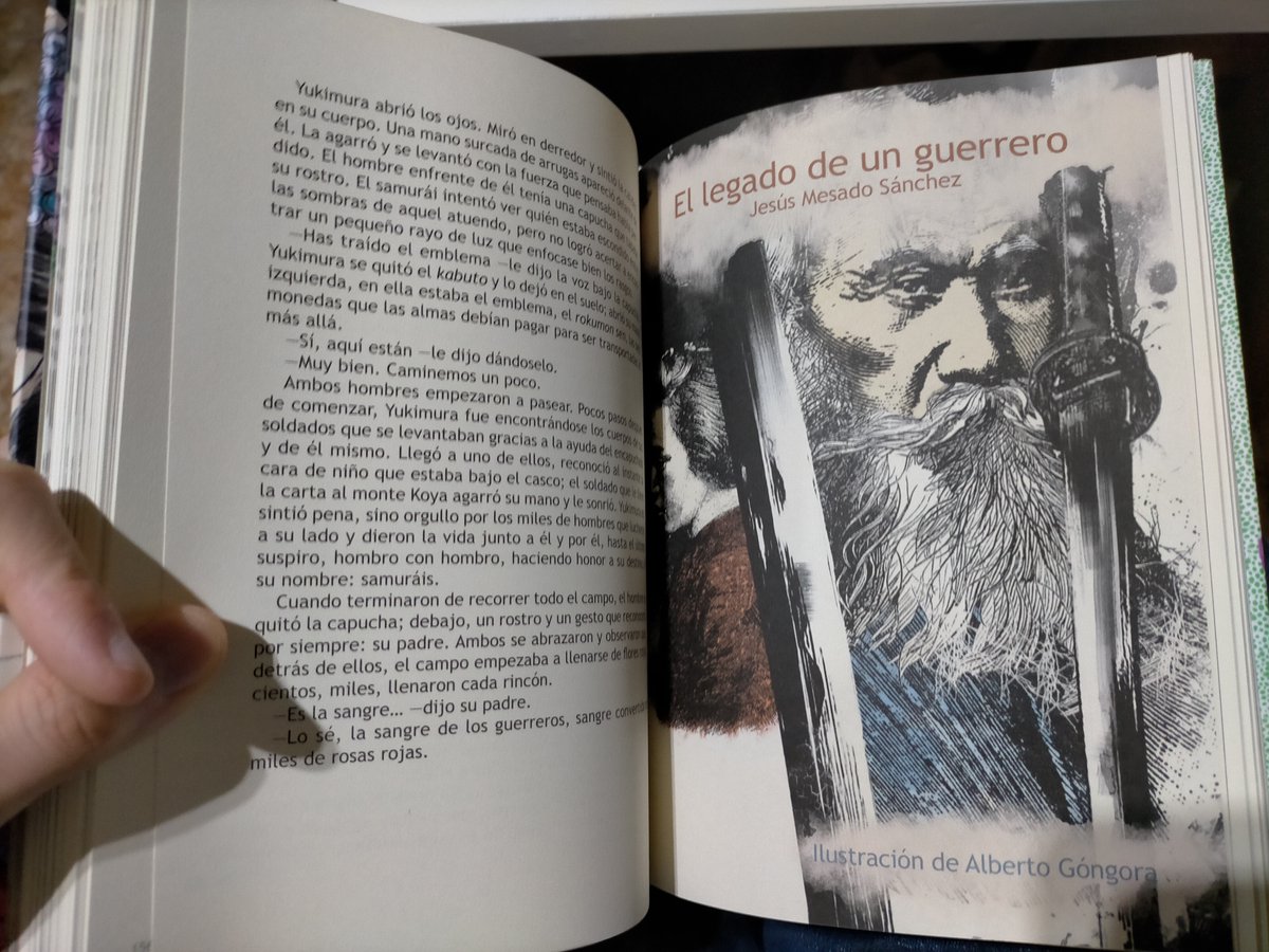Que pasada al fin tenerlo en mis manos, no os hacéis la más mínima idea de lo que sufrimos hasta al fin verlo publicado, y la edición es impresionante. Os comparto las dos pedazos ilustraciones que hacen de portadas en mis dos relatos: <a href="/Evilshara/">Sara Vidigal🌸</a> y <a href="/GngAlberto/">Alberto Góngora</a>. Impresionante.