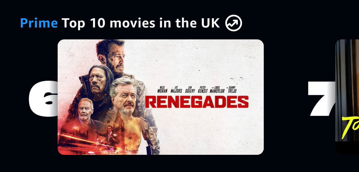 Our star-studded revenge movie RENEGADES is currently #6 on the @primevideouk chart… with a cast including @patsy_kensit @officialDannyT @BillyAMurray @JeanineNerissaS - please check it out & support UK film! 🇬🇧🎬