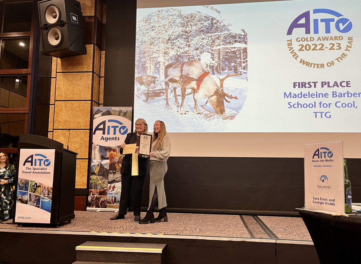 Yes! Meet <a href="/AITOHQ/">AITO</a> Travel Trade Writer of the Year <a href="/MadeleineLilyB/">Madeleine Barber</a> 🙌.
