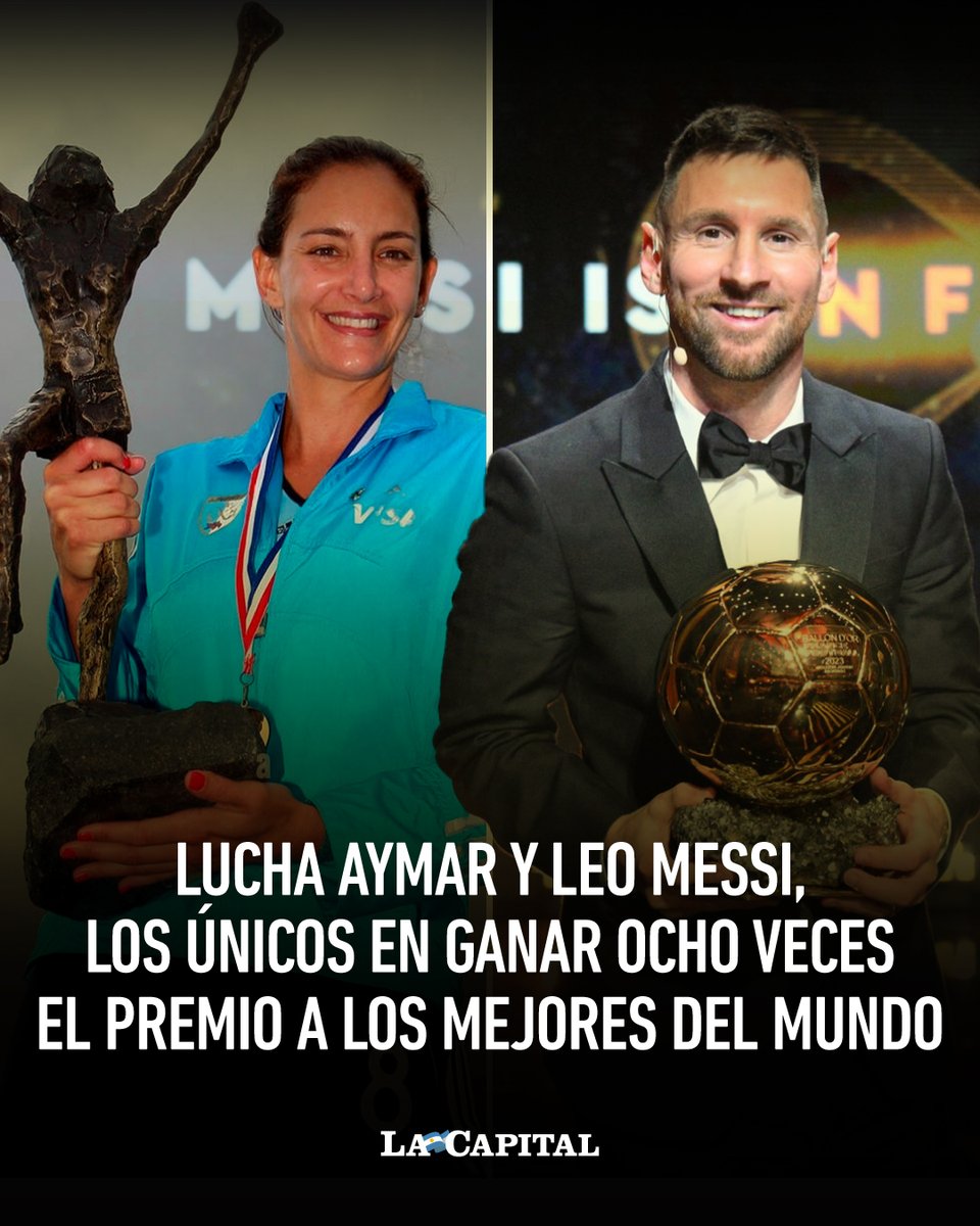 lacapital's tweet photo. 🇦🇷 HISTÓRICO RÉCORD, DE ROSARIO AL MUNDO 🌎

🏆 Los rosarinos Luciana Aymar y Lionel Messi son los únicos deportistas de la historia en ser elegidos ocho veces como los mejores en deportes colectivos. https://t.co/9jFkauiLMB