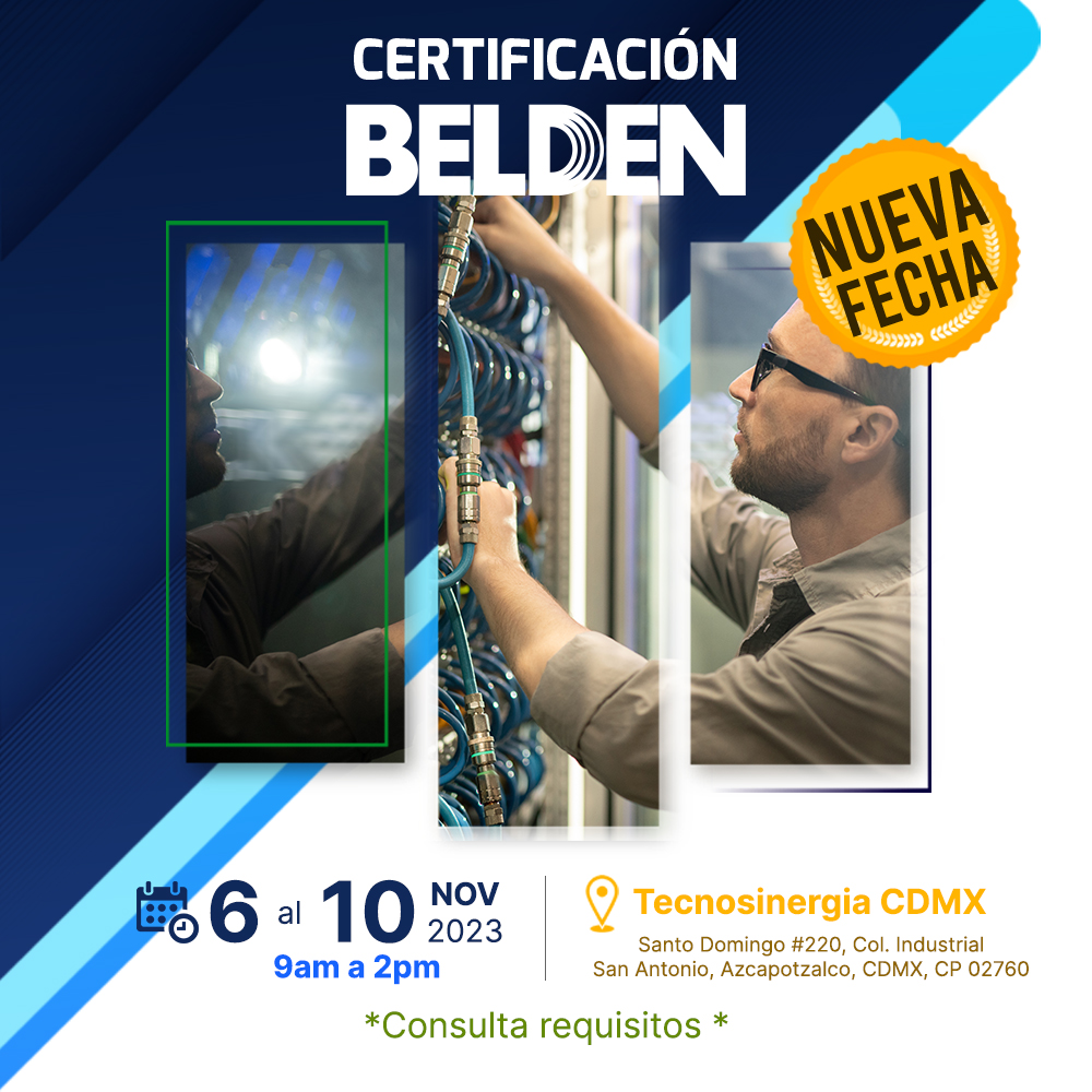 Tecnosinergia's tweet image. No te quedes fuera 
🏅 Certificación Belden en Tecnosinergia CDMX 🏅 
Nuevas fechas
Registro 👇
bit.ly/3QFUhQG
* Consulta requisitos *

#cableado #administracióndecables #revconnect #certificacióndecables #belden #cableadoestructurado #beldencertificación