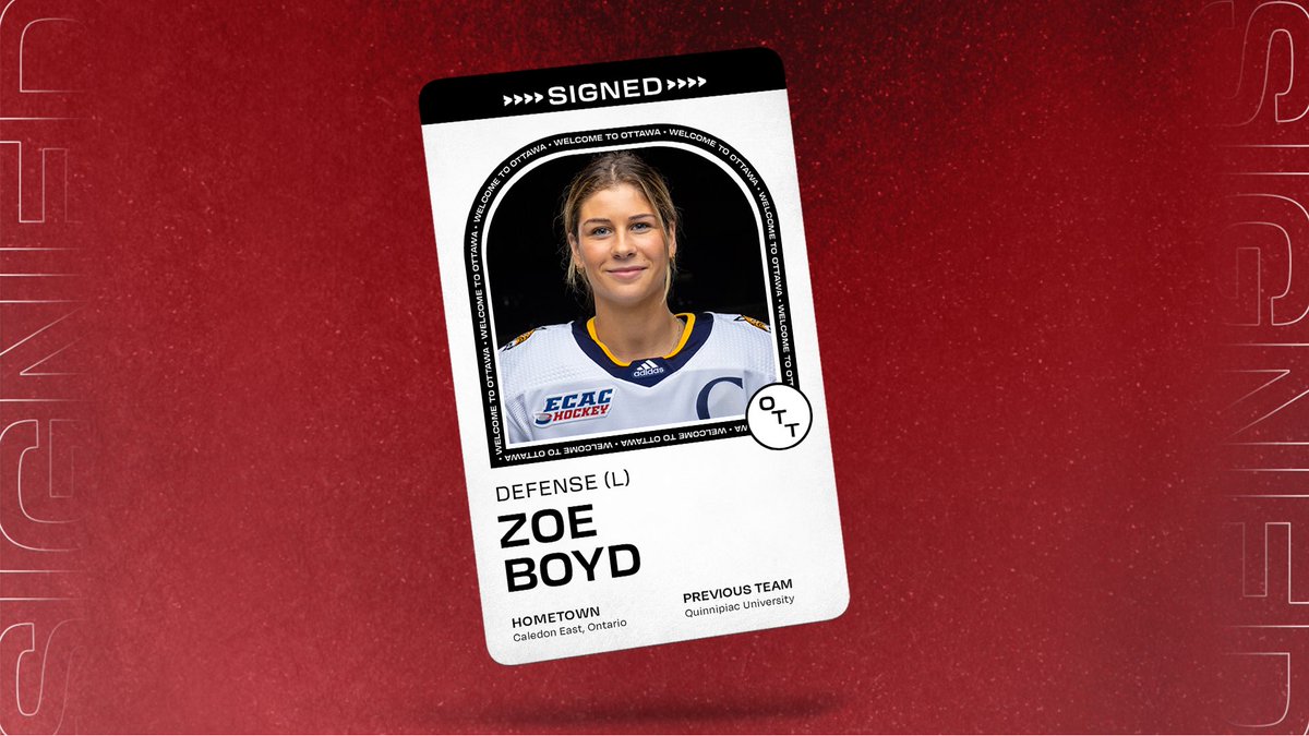 Nothing spooky going on here, just another signing to announce. 👻

Join us in welcoming Zoe Boyd to Ottawa as she signs her 1-year contract!