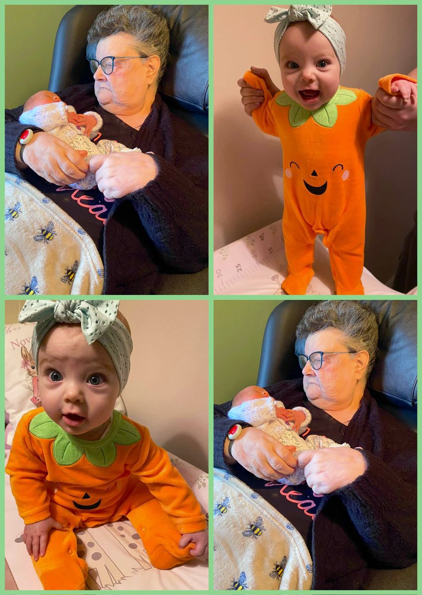 Bee_Mellor's tweet photo. Double celebration for us this Halloween. Mum’s birthday &amp; baby Nova’s 1st Halloween.  🎃🧡👻🧡🎃
Great grandma and great granddaughter. 💕 https://t.co/229J9GPJEh