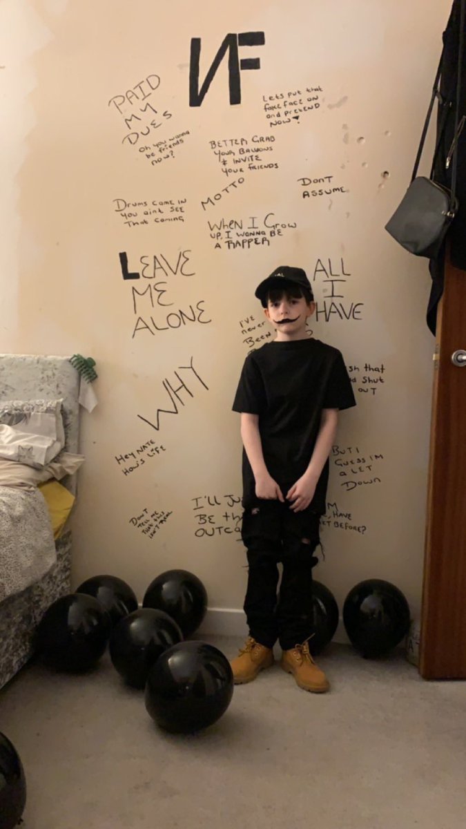 Gx09Lisa's tweet photo. Me &amp; my little brother as NF @nfrealmusic oh and my little cat who I named Nate after NF 😛💙 https://t.co/VMQk9MuwLR