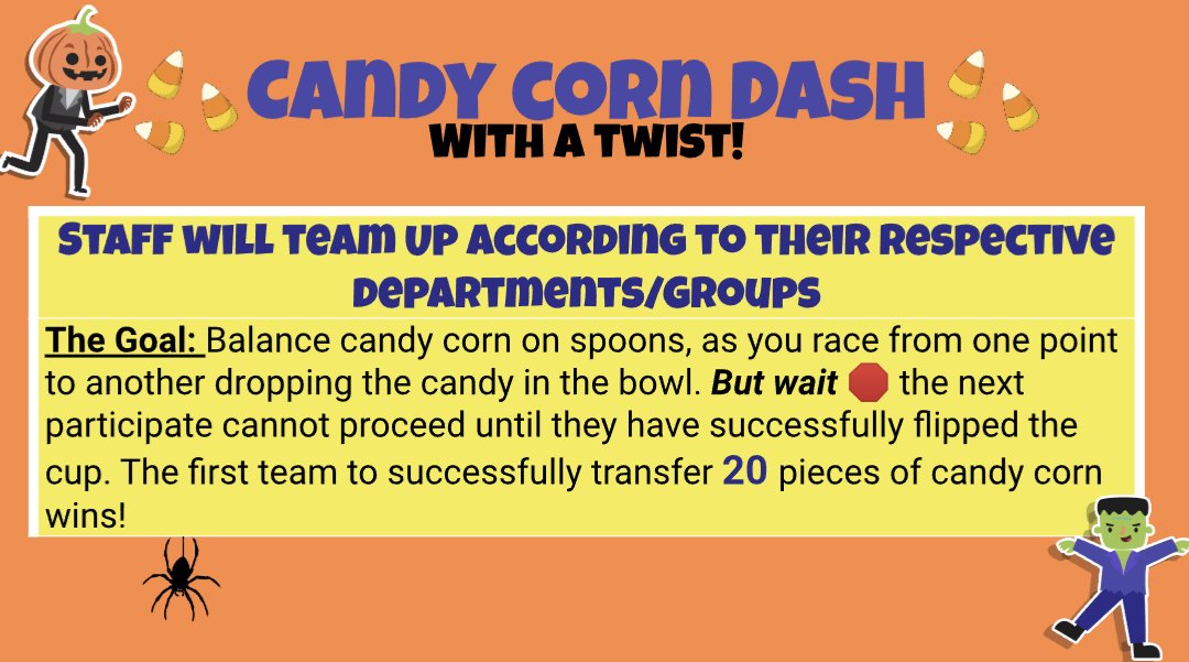 Alvarez_SEISD's tweet image. GEMS faculty &amp;amp; staff kicked off the afternoon with a sweet team building activity of Candy Corn Dash before engaging in a half day of learning. The big winner was the Social Studies team!! 🎉 #GEMSpride #Here2Serve #SEISDPeoplePassionPurpose
