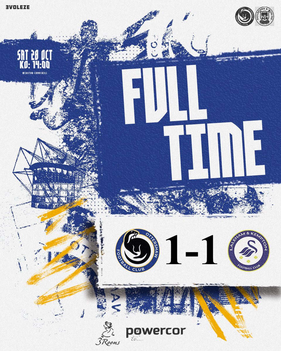 Ottershaw FC (@ottershawfc) on Twitter photo Very unlucky to only get 1 point vs <a href="/LKemptonfc/">Laleham & Kempton FC</a> , just couldn't find the back of the net plus opponents keeper made some very important saves.
#UTO 🦦🟡🔵 Very unlucky to only get 1 point vs <a href="/LKemptonfc/">Laleham & Kempton FC</a> , just couldn't find the back of the net plus opponents keeper made some very important saves.
#UTO 🦦🟡🔵