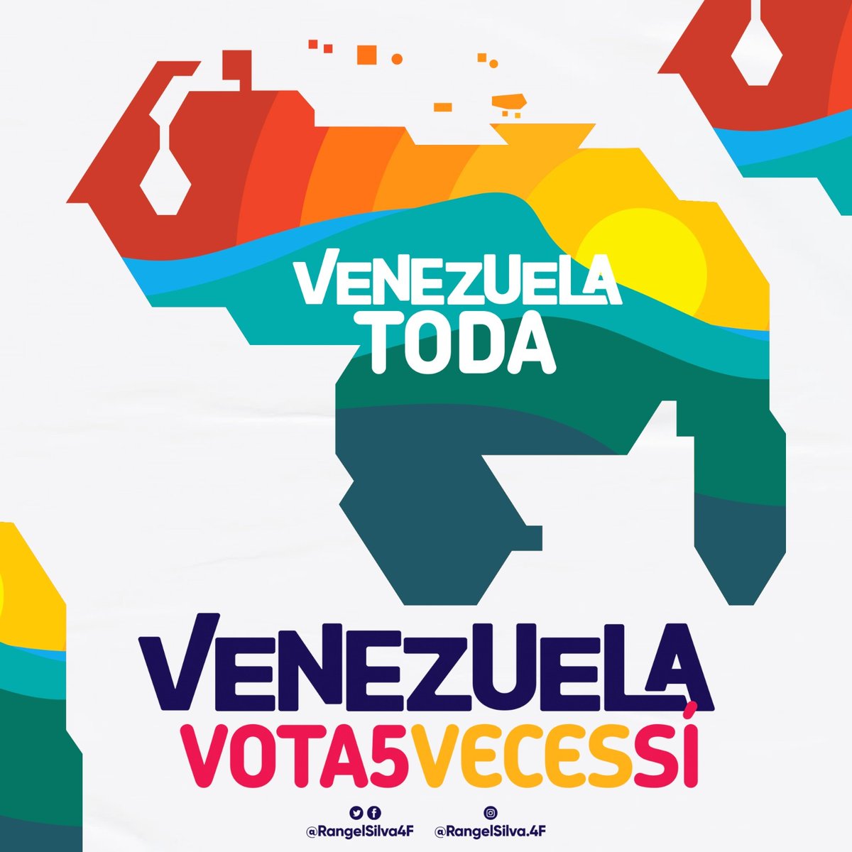 Nuestro país vive una época trascendental en la historia: la lucha justa por el territorio Esequibo. Con sentimiento nacionalista respaldemos la batalla justa, el espacio que históricamente nos corresponde. ¡Hora de decir cinco veces sí! #VenezuelaToda