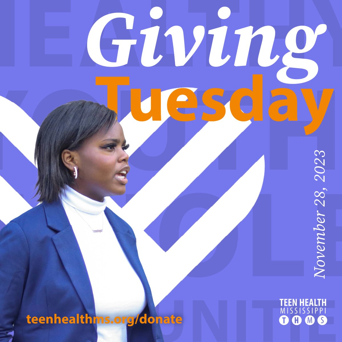 TeenHealthMS's tweet photo. Your gift will help us ensure more young people have access to the information and resources they need to make decisions for their health and lives. Swipe to see ways you can give to Teen Health Mississippi. https://t.co/6kdXf7k36H #TeenHealthMS #GivingTuesday https://t.co/dRMkPAEZFS