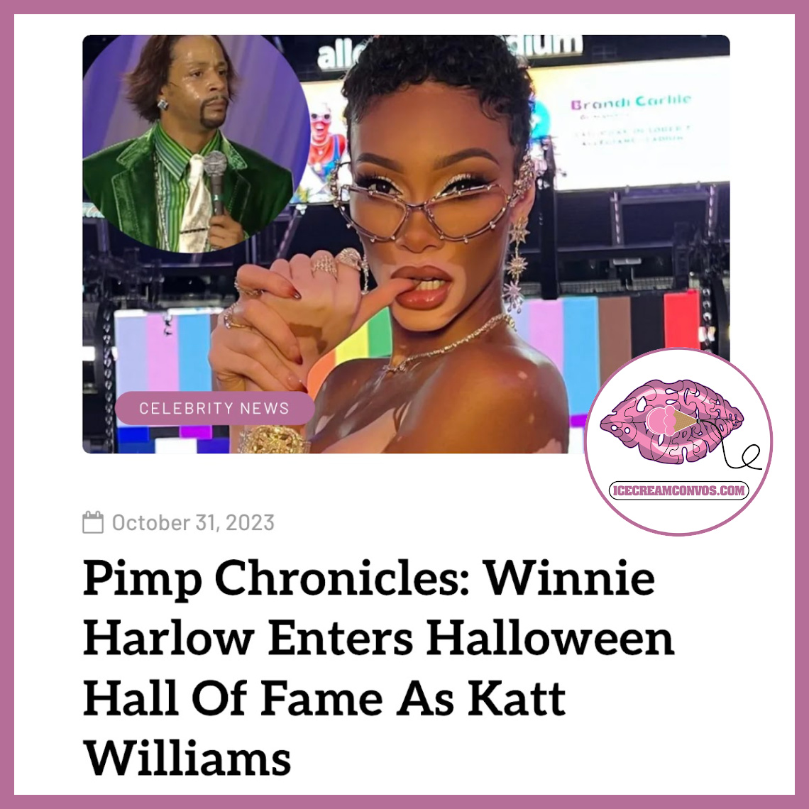 MsXaviB's tweet photo. Winnie Harlow has officially entered the Ice Cream Convos Celebrity Halloween Hall of Fame with her Katt Williams costume. 🎃🏆️🖤🍦

See the pics and videos 👉🏾 https://t.co/ZVtP1gizzv

#WinnieHarlow #KattWilliams #PimpChronicles #Halloween #HOF #IceCreamConvos https://t.co/9IrAmpLt7V
