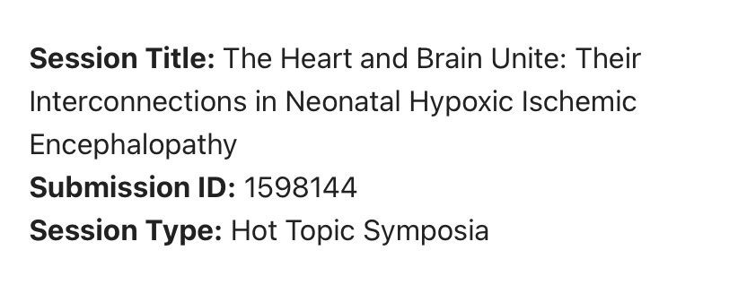 When the brain and heart join forces to discuss patients care in HIE. 
Hope to see many of you at this PAS session - in honor of Dr Regan Giesinger work in this field  @neo_twiter and @HopeforHIE @PiaWintermark  @MireilleGuillot @vesoulislab @Patrick22802365 @DrStevenPMiller