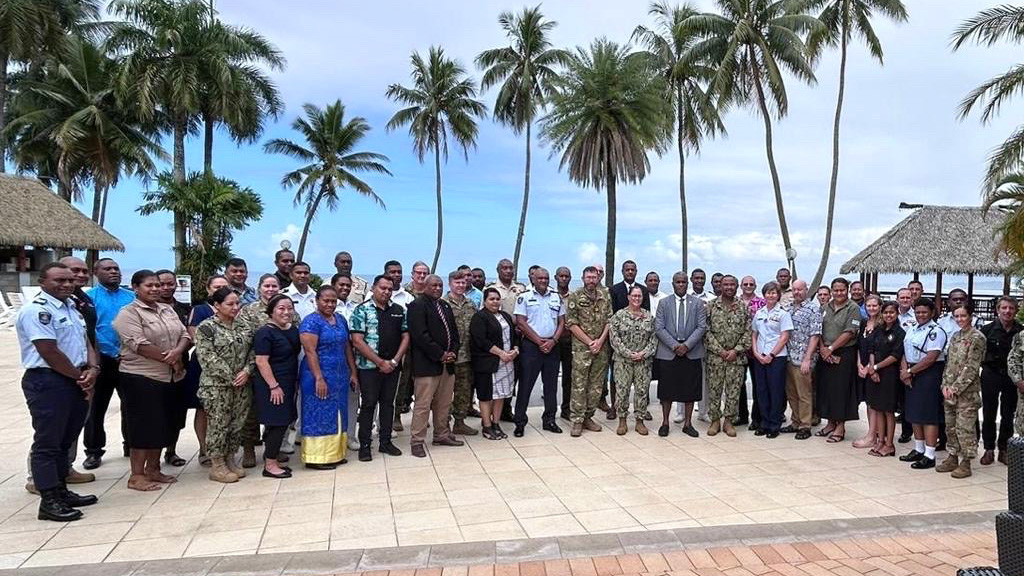 ACMC’s humanitarian advisor Jules Frost supporting @cfedmha Humanitarian Assistance Response Training for Disasters in Fiji this week. More than 10 Fijian civilian and military agencies are involved in the training.  #pacificpartnership2023  #Fiji 🇫🇯