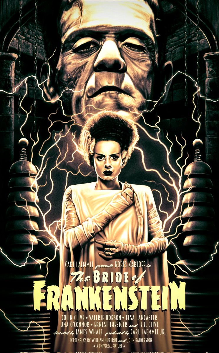 #31DaysofHorror Day 31! 🎬🎃🤘
Closing out the month with 2 of 
my favorite classics! Frankenstein 
and The Bride!! #NowWatching 
🧠🤘🧟‍♂️⚡️🎃⚡️🧟‍♀️🤘🫀