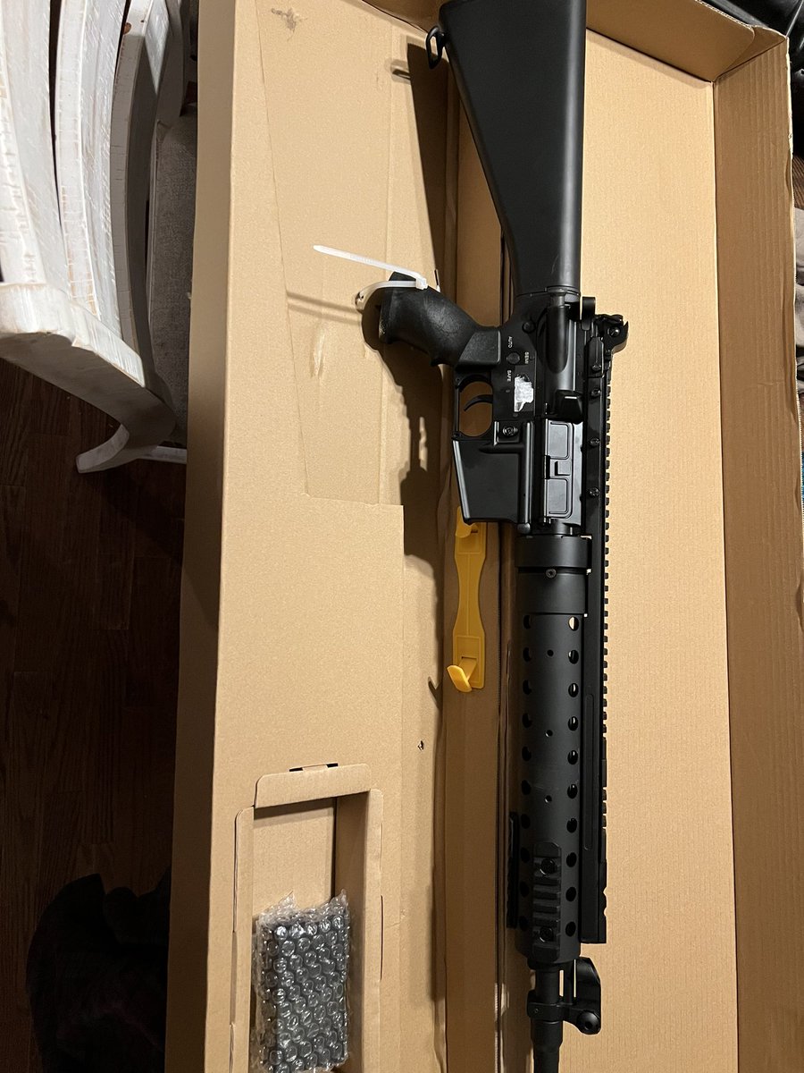 Can you believe I was able to buy this Mk12Mod0, straight over the internet, not background check, and have it delivered to my house? UPS guy just left it, not even a signature required.  #momsdemandaction #everytown #gunsafety