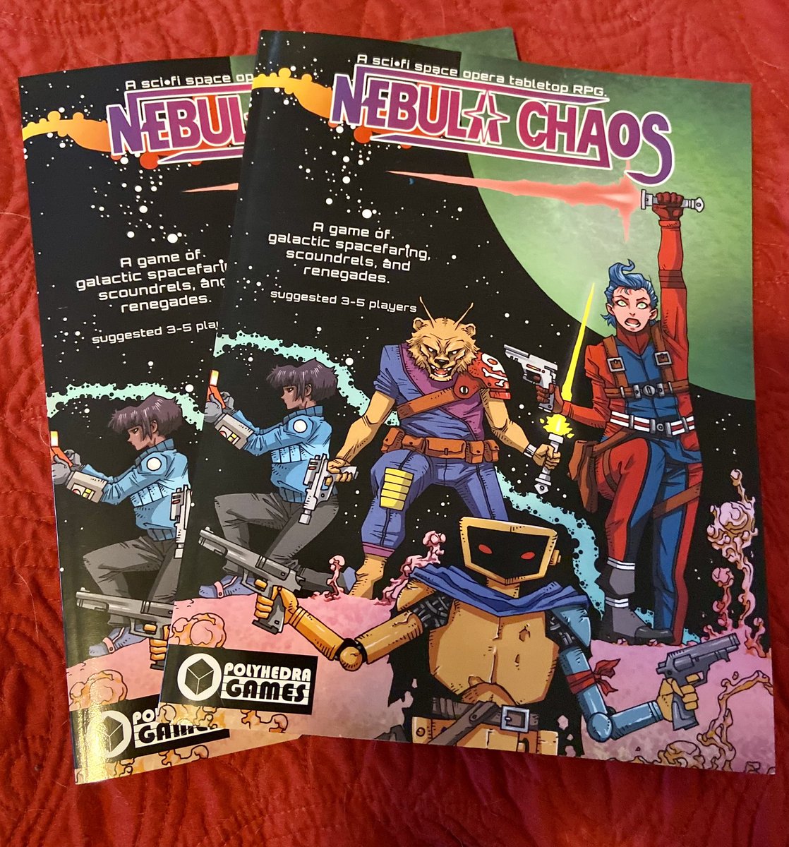 We got some proofs of Nebula Chaos in the other day. They look really great! We’re hoping to ship to Kickstarter backers soon before the public release. #ttrpg #nebulachaos