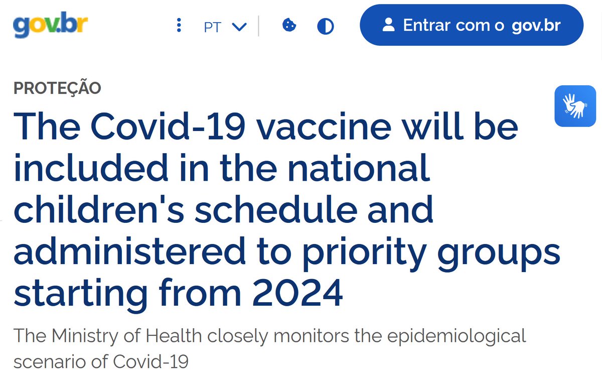 🇧🇷🚨 BREAKING: The Brazilian Health Ministry has now forced Covid-19 gene therapies into the National Immunization Program (PNI), making jabs mandatory for youngsters aged 6 months to 5 years starting 2024. The announcement came down today, and the repercussions are severe.