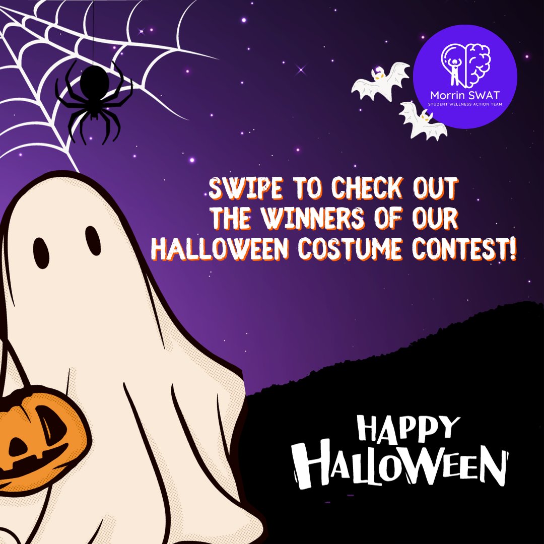 MorrinSWAT's tweet image. Thank you to everyone who participated in our 𝗛𝗮𝗹𝗹𝗼𝘄𝗲𝗲𝗻 𝗖𝗼𝘀𝘁𝘂𝗺𝗲 𝗖𝗼𝗻𝘁𝗲𝘀𝘁! 

𝑯𝒂𝒑𝒑𝒚 𝑯𝒂𝒍𝒍𝒐𝒘𝒆𝒆𝒏 𝒆𝒗𝒆𝒓𝒚𝒐𝒏𝒆!

#Halloween #costumes #spooky #fun #schoolspirit #MorrinProud @MorrinProud