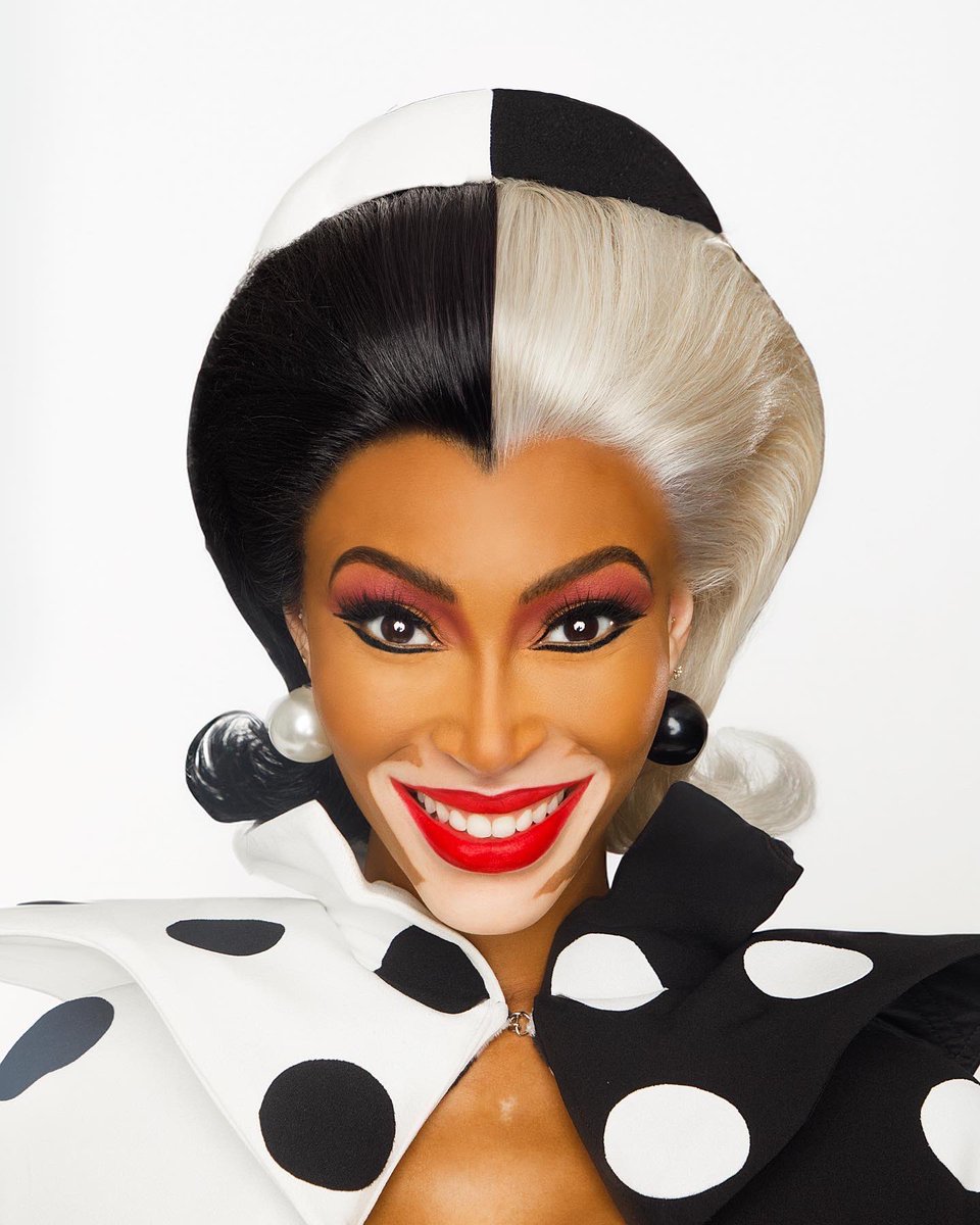 byjamiebruce's tweet photo. there’s a new 🐩 in town! 🎃
@winnieharlow as Cruella de Vil. 
📸 shot by me
#HappyHalloween https://t.co/KT3efCR4p7